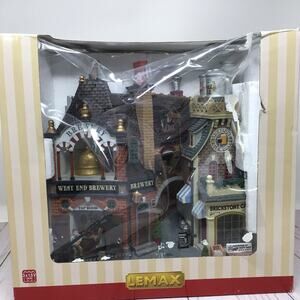 Lemax Christmas Village Beersmith Row Brewery Battery Operated Facade Decor